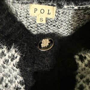 POL Elegant Black and Cream Cardigan